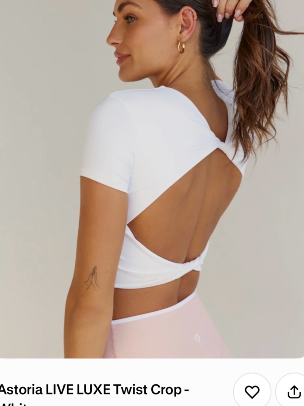 Astoria LIVE LUXE Twist Crop Top - White